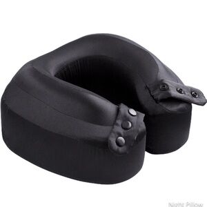 NIGHT Silk Memory Foam Midnight Black Travel Neck Pillow